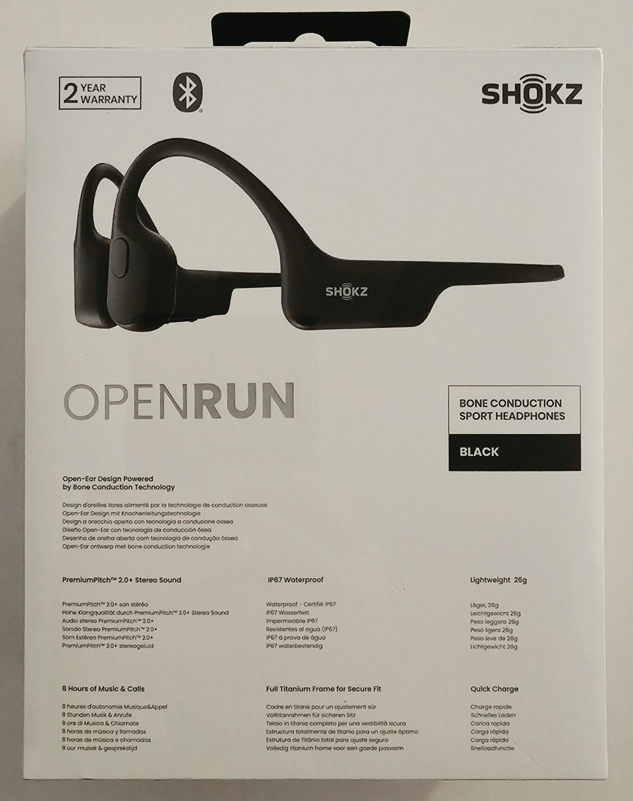 SHOKZ OPENRUN BONE CONDUCTION SPORT HEADPHONES BLACK BRAND NEW FAST SHIPPING