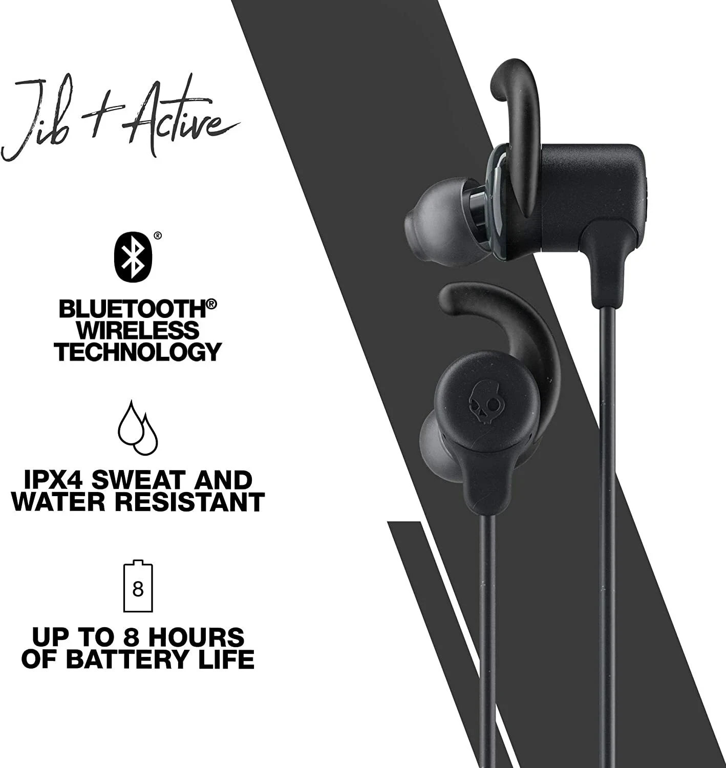 Skullcandy Jib+ Active Wireless Earbuds, Bluetooth Headphones