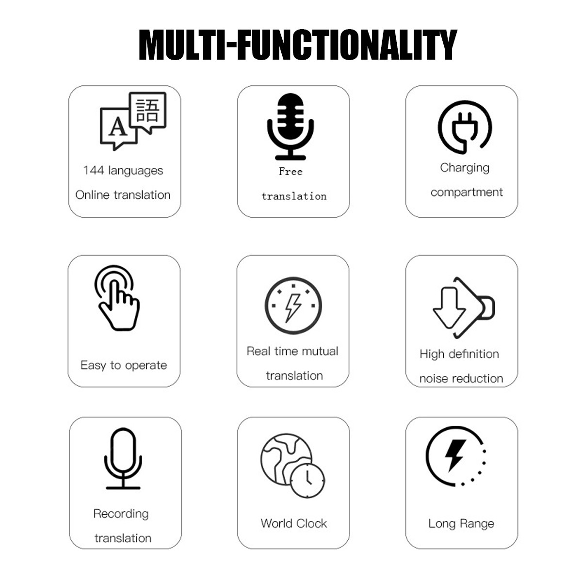 Translator Earbuds 144 Languages Real Time Translator Earphones Smart Voice ..