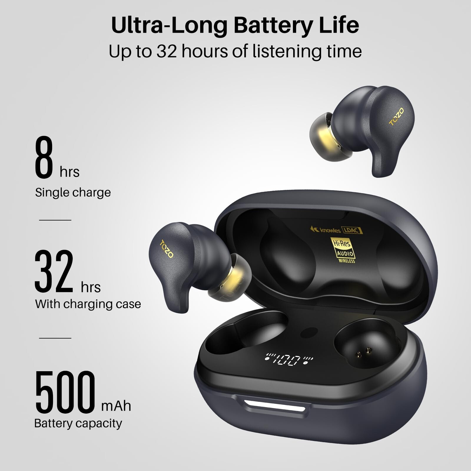 TOZO Golden X1 Wireless Earbuds Bluetooth 5.3 ENC ANC Headphones