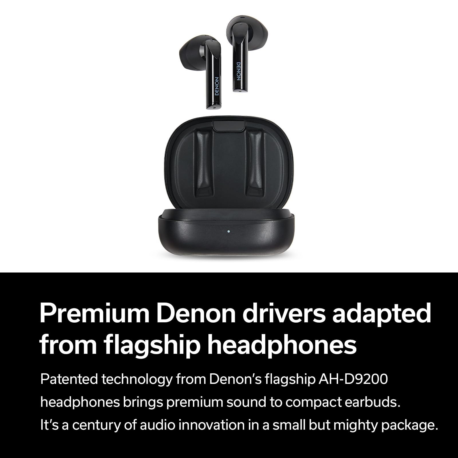 Denon AHC500W True Wireless Earbuds USB-C Qi Charging 12mm Bio-Cellulose White