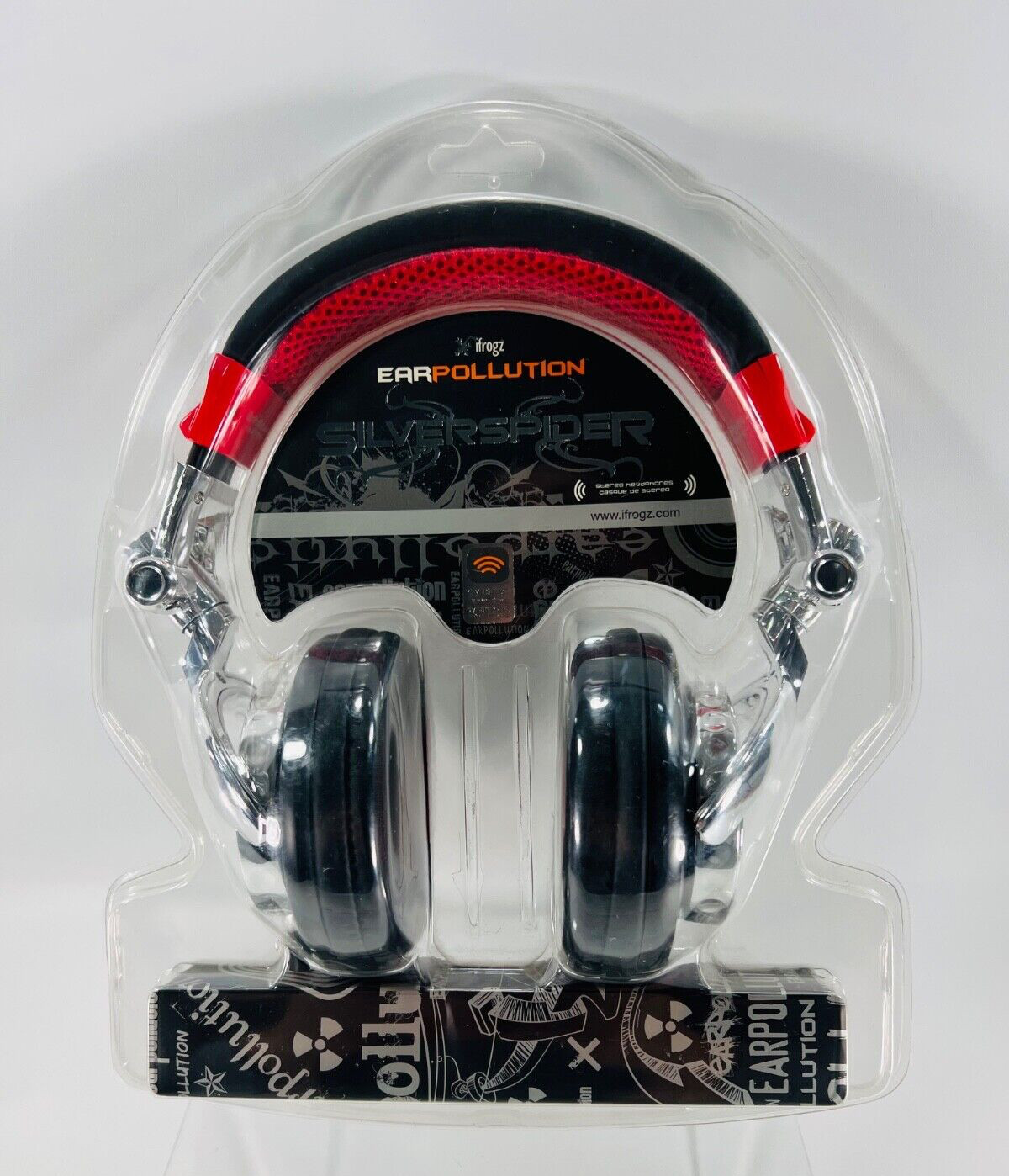 iFrogz EarPollution SilverSpider Wired Headphones w/3.5mm Jack Brand New Sealed!