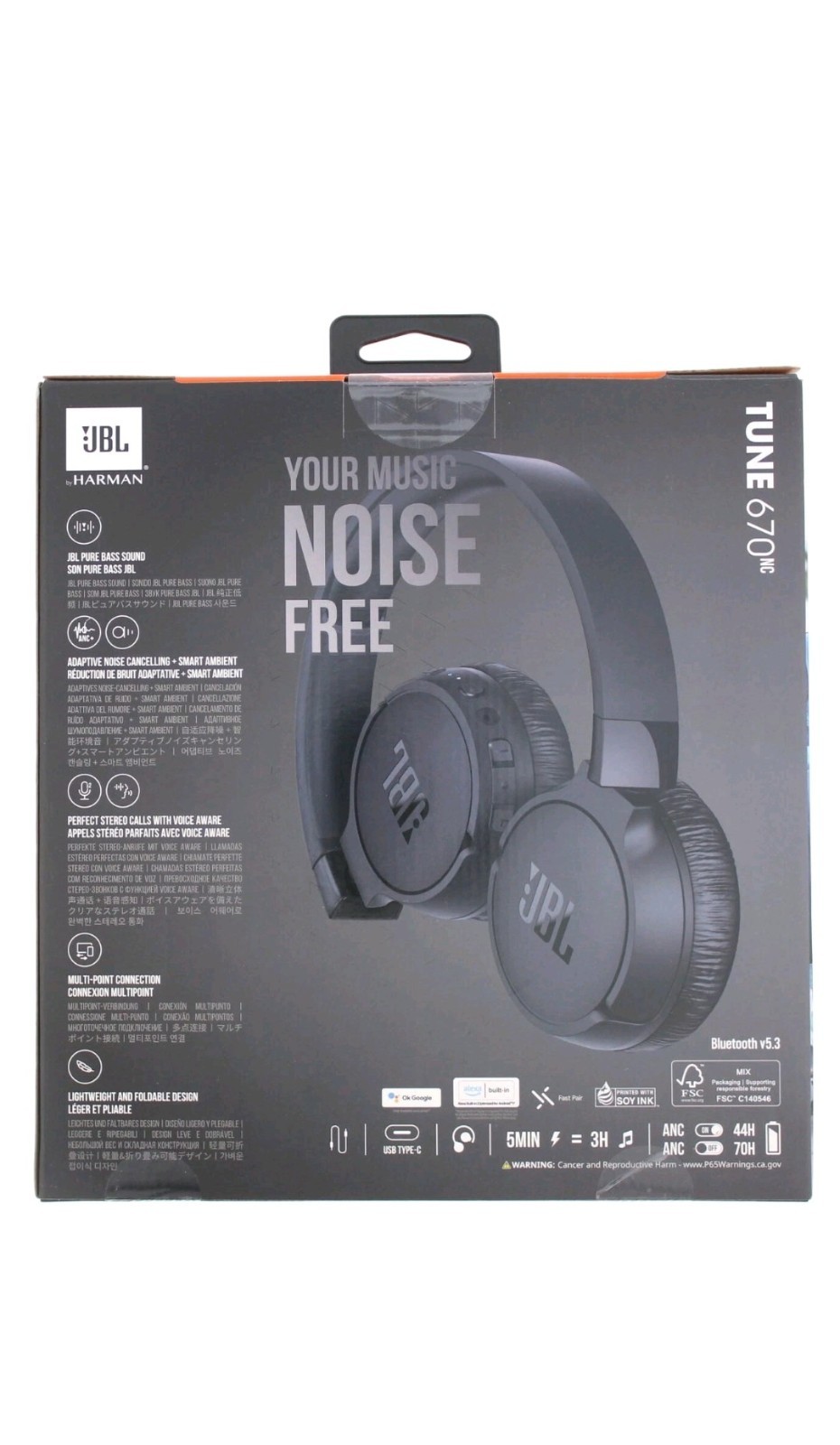 New JBL TUNE 670NC Noise Cancelling Bluetooth Headphones (FC3005023)