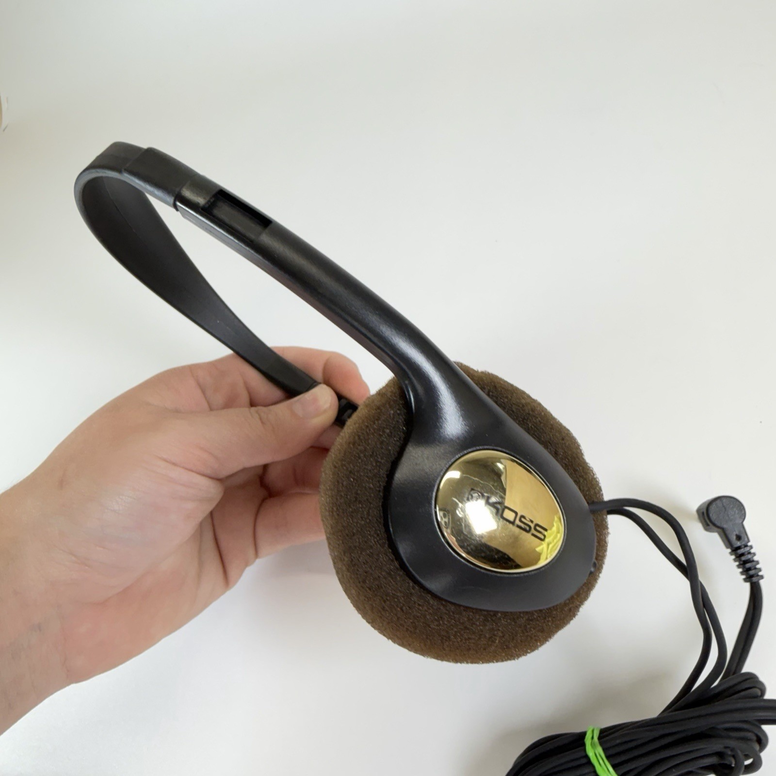 Genuine Koss Solid Black Gold Lightweight Wired Headphones