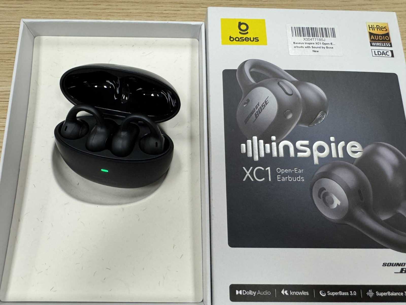 Baseus Inspire XC1 Open Ear Clip-On Earbuds, Sound by Bose, Dolby Audio