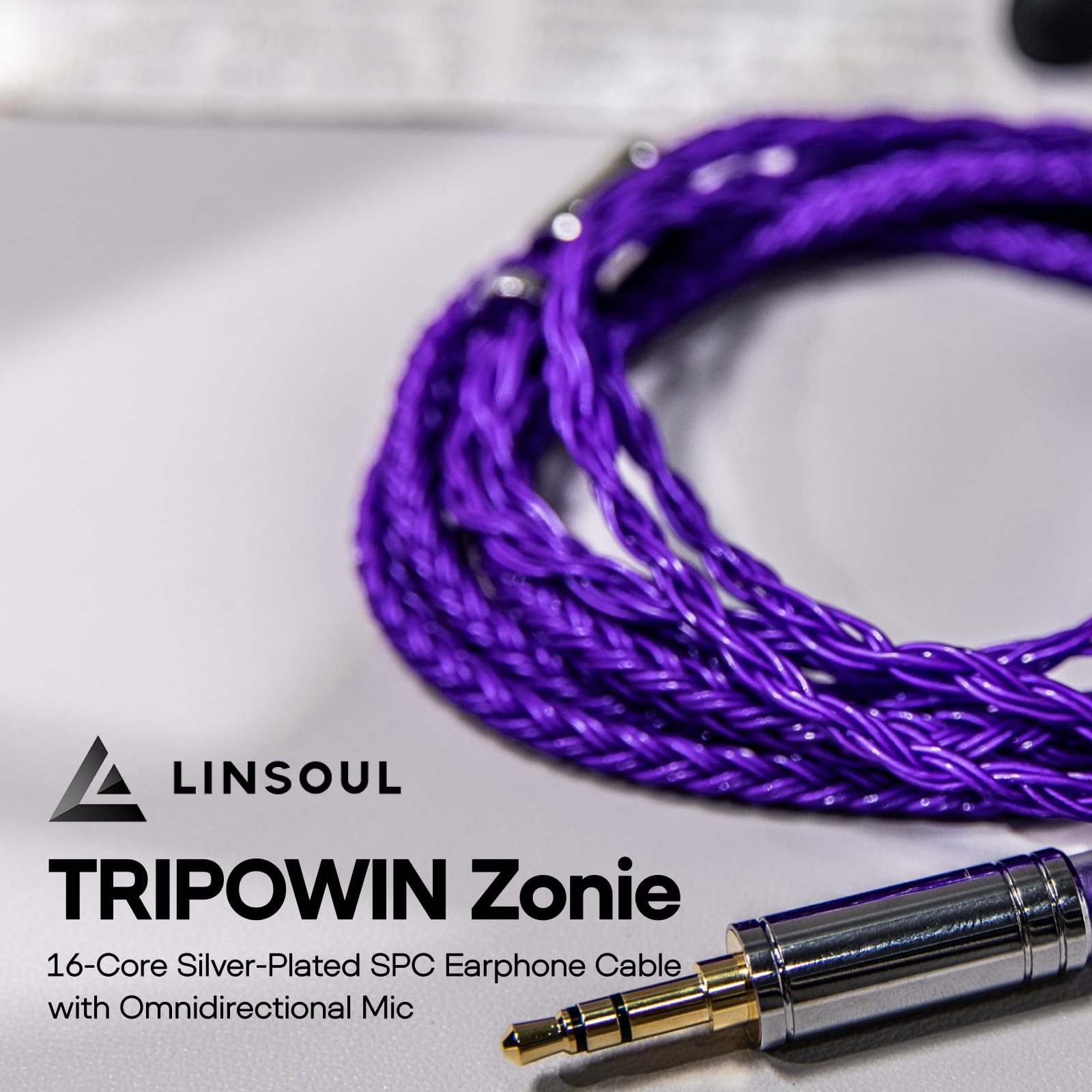 Linsoul Tripowin Zonie 16 Core Silver Plated IEM Cable, 2pin 0.78mm, 3.5mm | 1.2