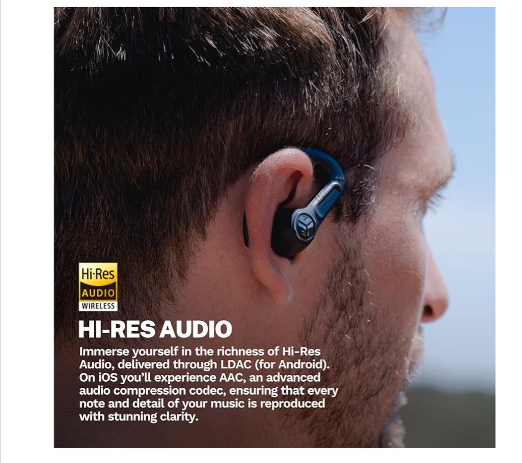JLAB Hi-Res Audio Wireless LDAC Hybrid Noise Canceling Epic SportsANC3 Dual Driv