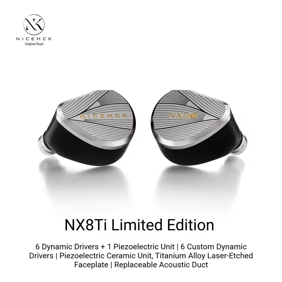 NiceHck NX8Ti Limited Edition Wired 1dd+ 6ba+1pzt In Ear Hifi Earphone