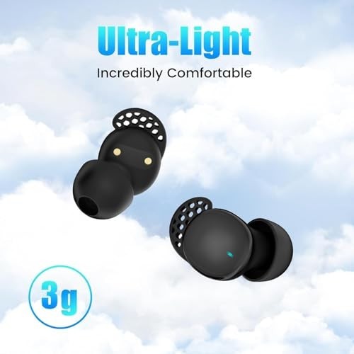 Sleep Earbuds for Side Sleepers Wireless Noise Cancelling Bluetooth 5.3 Gold