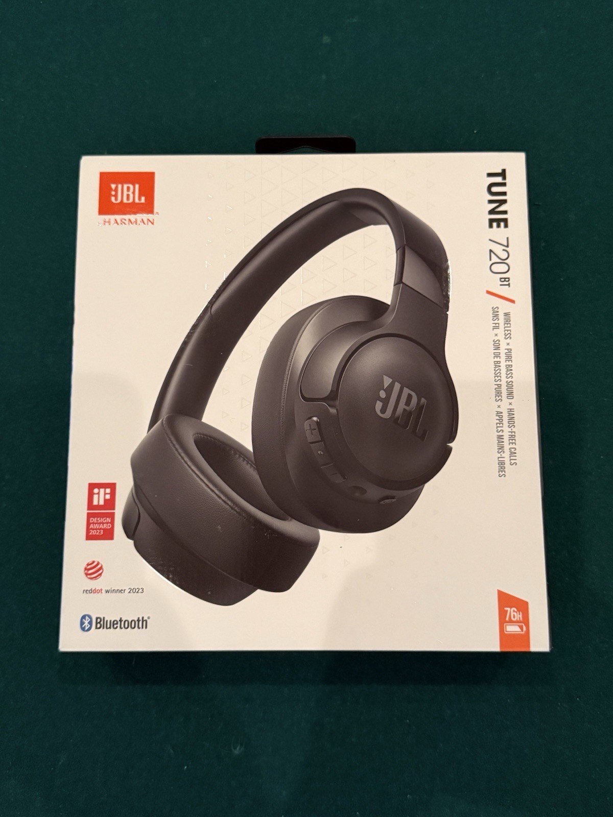 JBL TUNE 720BT Wireless Over-Ear Headphones – Black