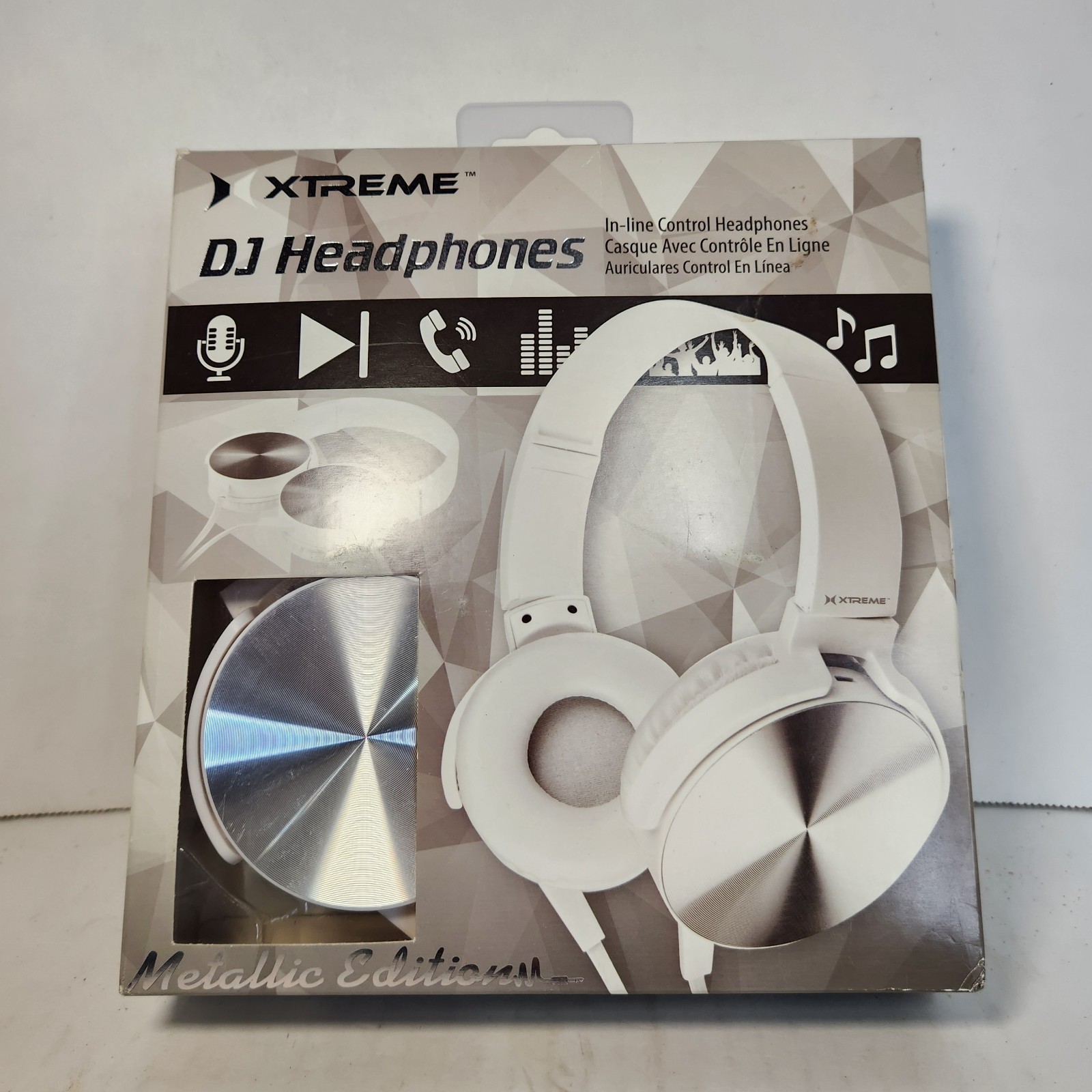 XTREME DJ Headphones Metallic Edition Wired In-Line Mic Volume Control New