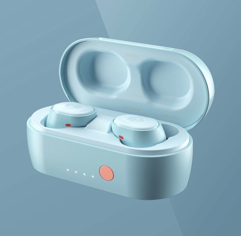 Skullcandy Sesh Evo True Wireless Earbuds via Bluetooth IP55 Sweat,Bleached Blue