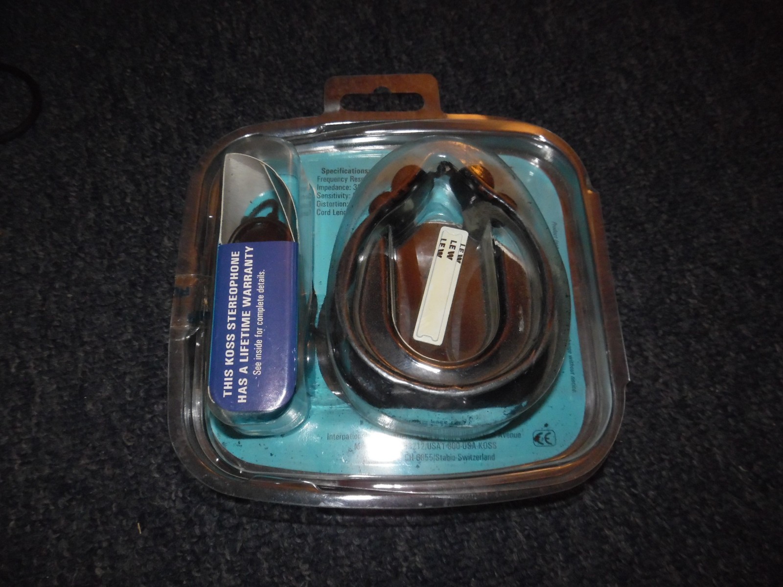 VINTAGE New Koss KSC17 Headphones In Line Volume Control Behind The Head