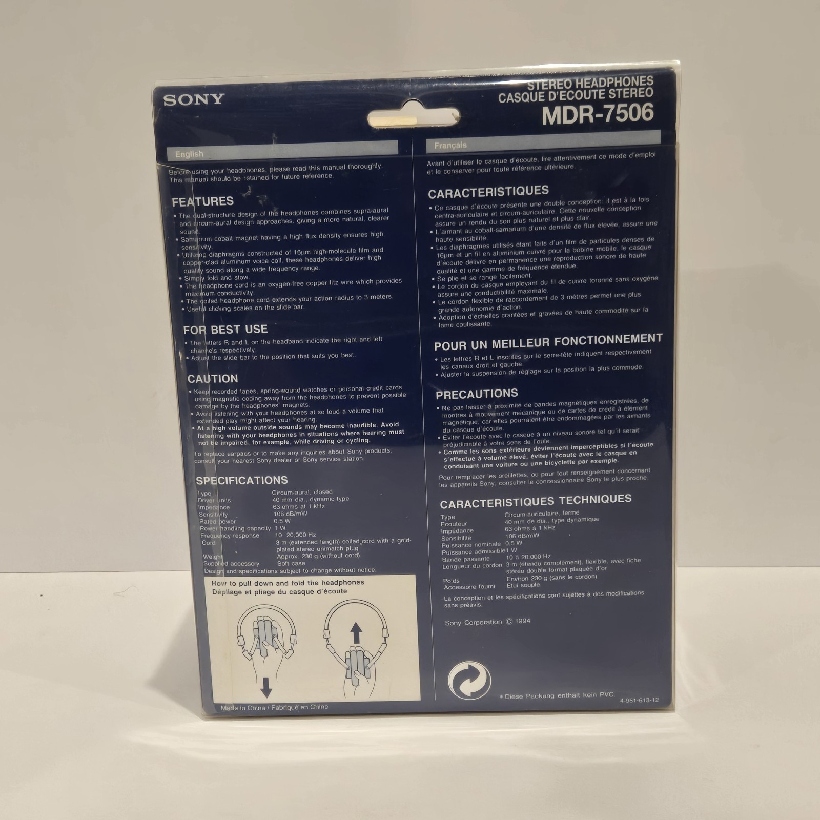 Sony MDR7506 Professional Sound Monitor Stereo Headphones Wired