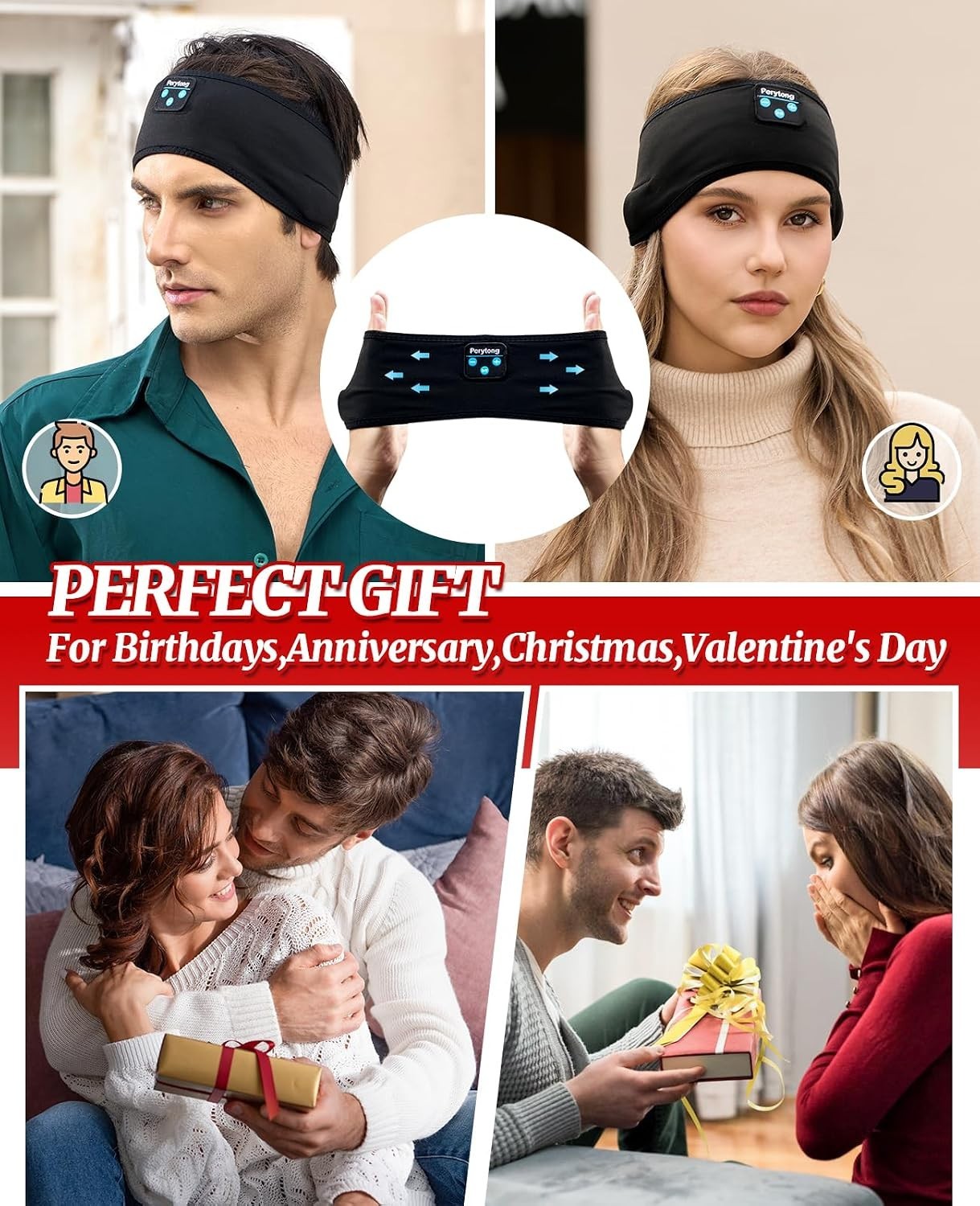 Wireless Bluetooth Sleep Headphones – HD Stereo Sports Headband for Comfort
