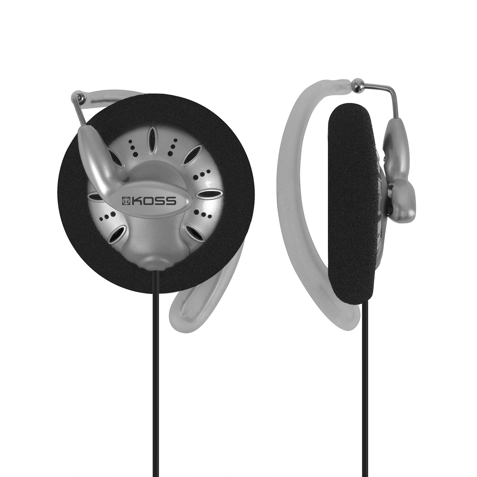 Koss KSC75 Portable On-Ear Clip Headphones, Retro Style, Ultra Lightweight, Silv