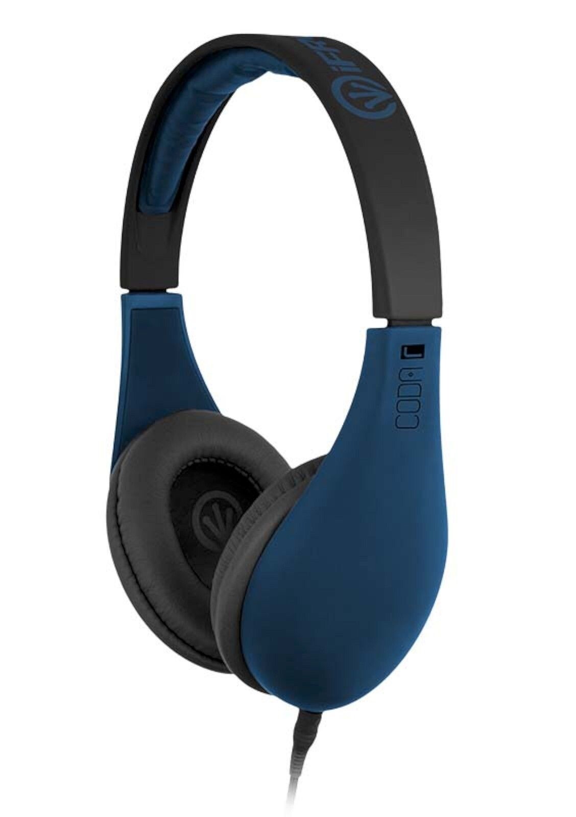 iFrogz CODA Over the Ear Headphones BLUE Stereo Audio Soft Touch MP3 Phone Wired