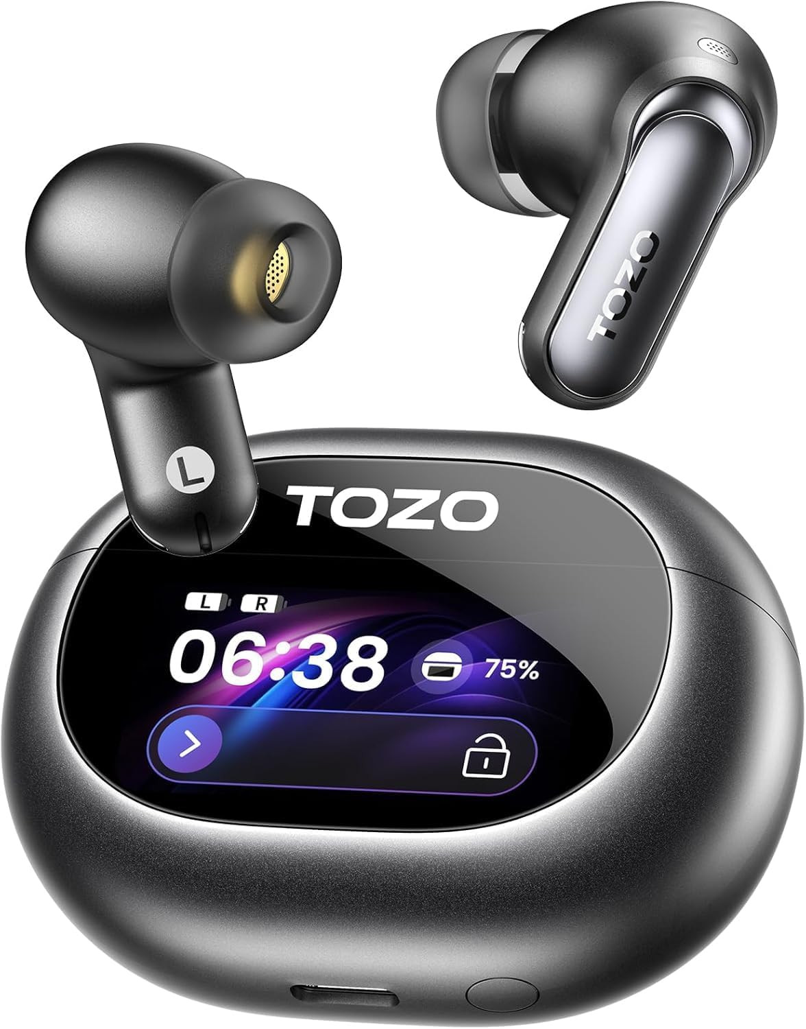 NC20 Pro Active Noise Cancelling Wireless Earbuds, Smart LCD Screen | LDAC Hi-Re