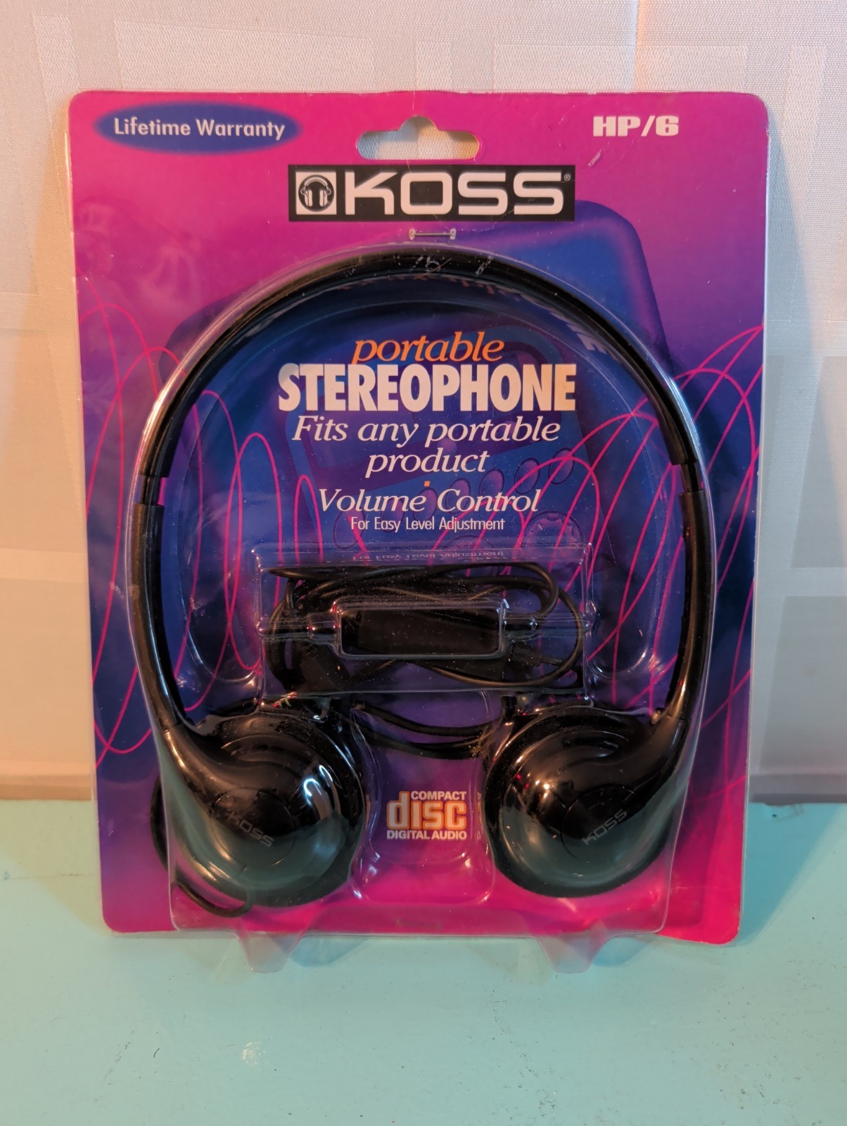 Vintage Koss HP/6 Stereo Headphones w/ Volume Control Cord New