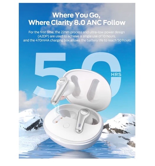 Monster Clarity 8.0 Hybrid Active Noise Cancelling Wireless Earbuds,