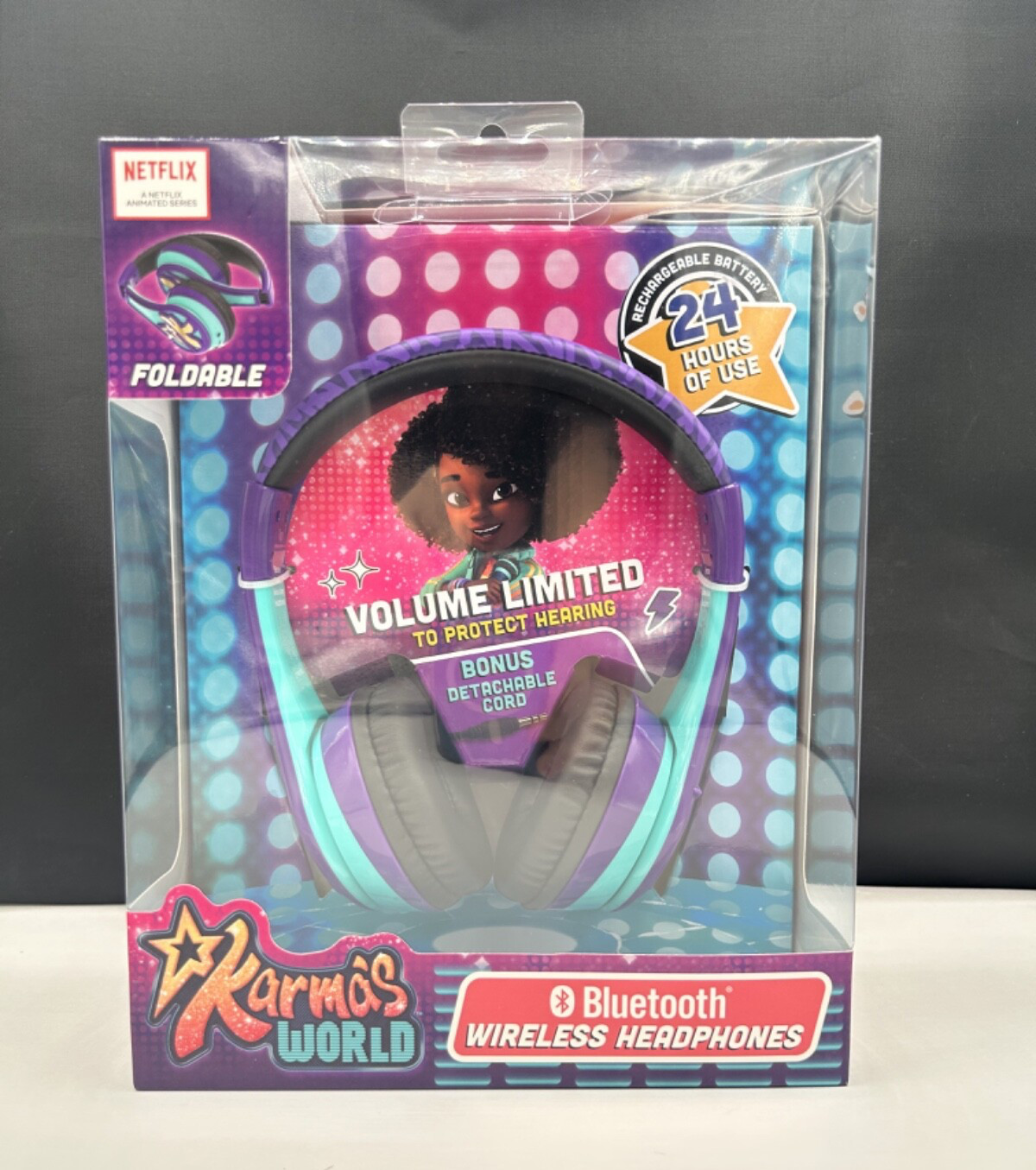 eKids Karmas World Bluetooth Headphones Wireless Headphone/24 hours of Use