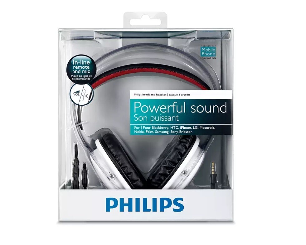 Philips Headphones Wired 3.5mm W/Mic -For Music,Calls,PC,Chat,Computer,Laptop