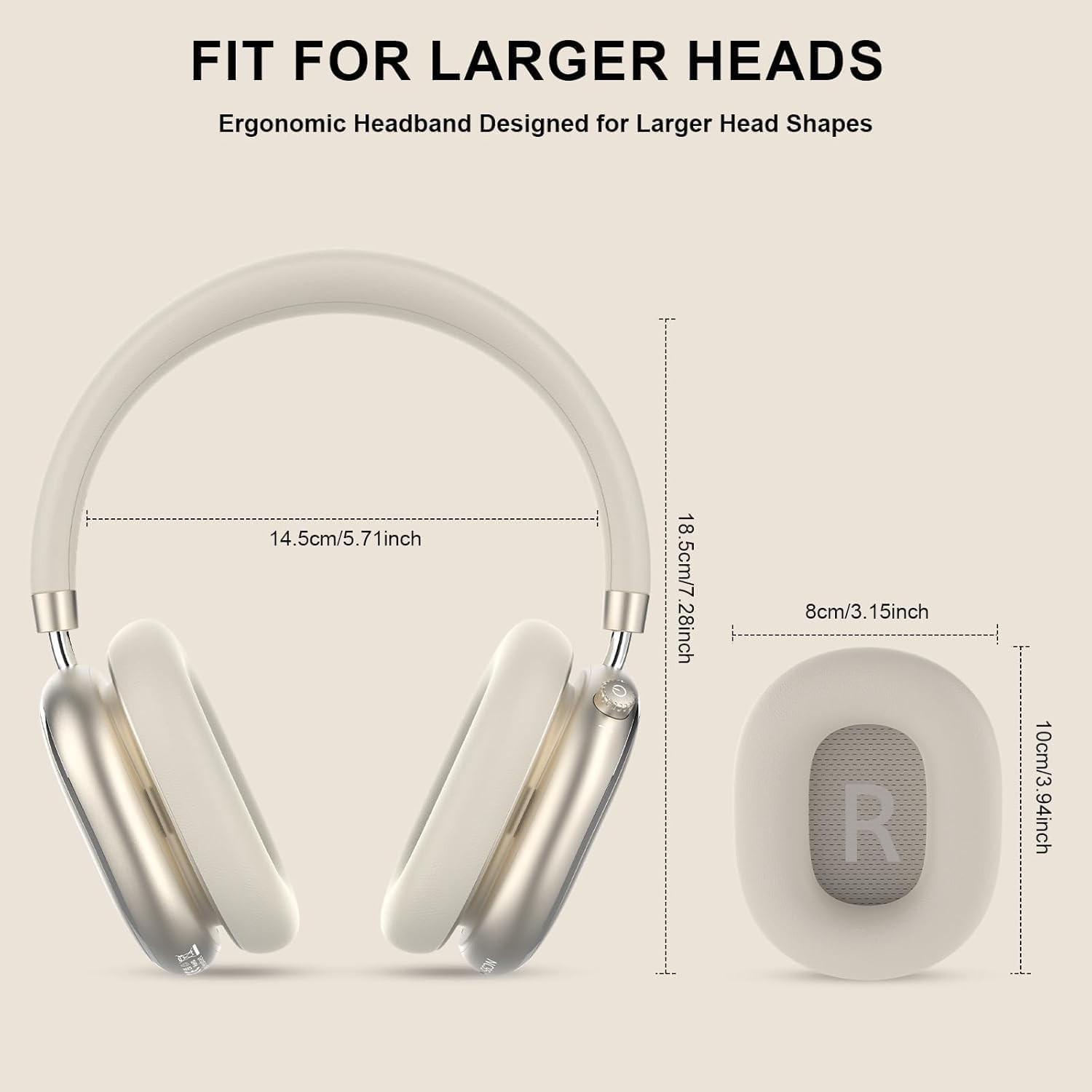 NC95 Hybrid Active Noise Cancelling Headphones with Knob Control, 120H Playti…