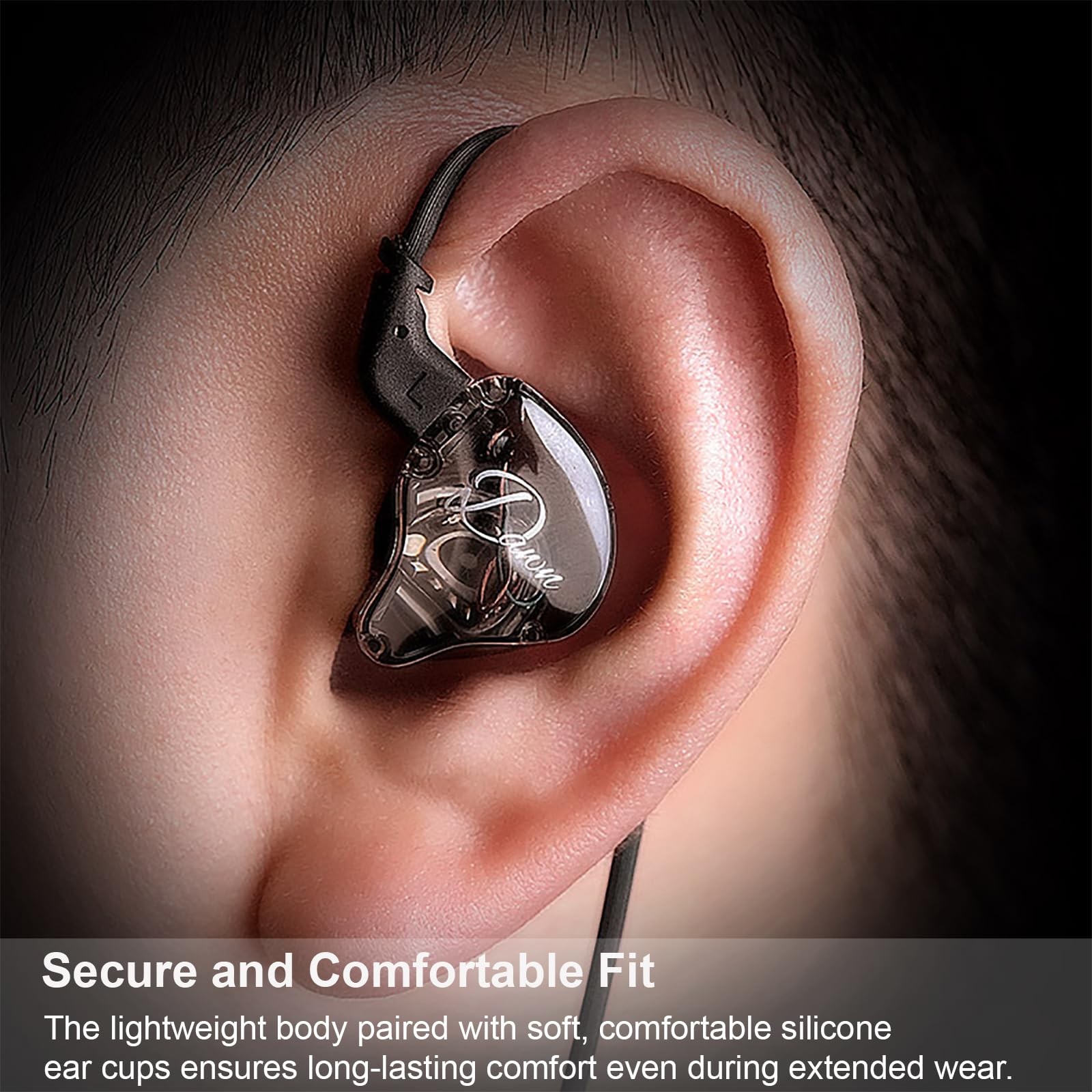 KZ Dawn IEM Earphones for Musicians, 3.5mm in-Ear Monitor No Mic, Black