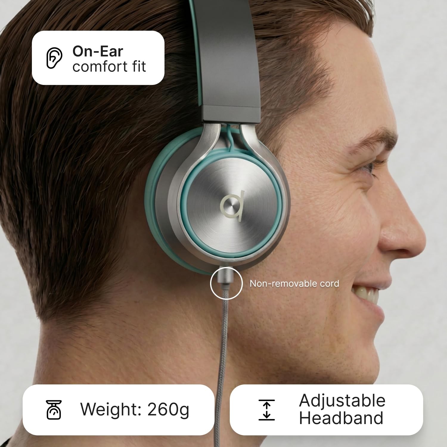 CL750 Wired Headphones with Mic — Noise Isolating On-Ear Headphones for Compu…