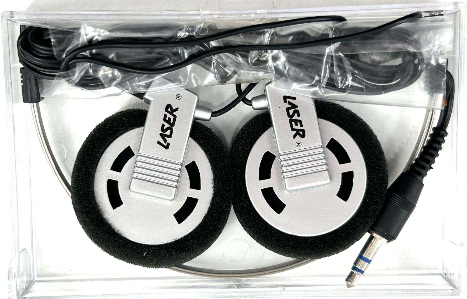 🎧VINTAGE🎧 Laser Collapsible Wired Headphones In Cassette Case – NEW OLD STOCK