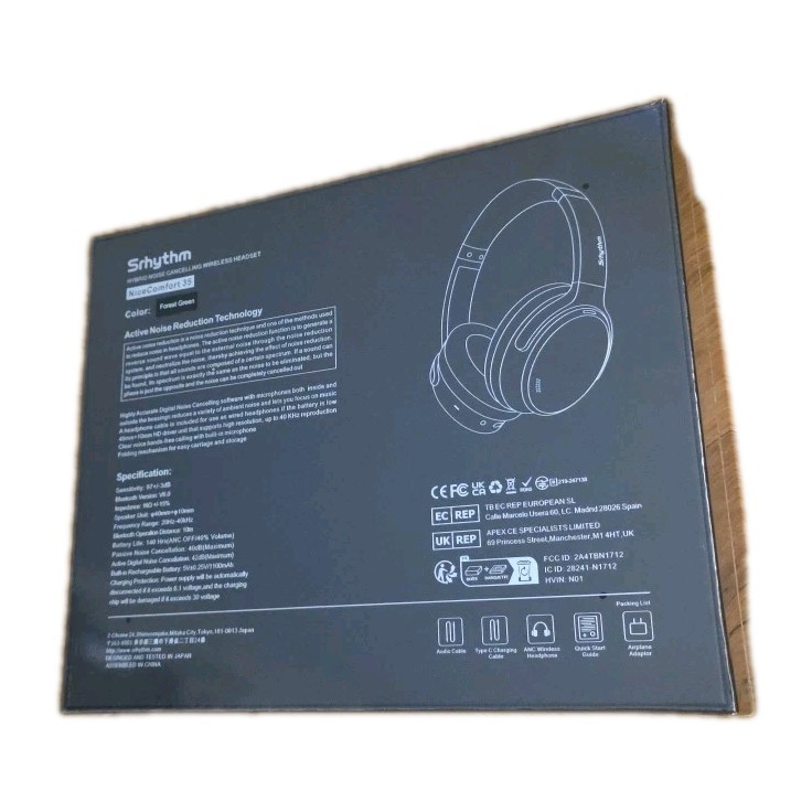 Bluetooth 6.0 ANC Headphones Over Ear 140H Playtime Spatial Audio ENC- Drk Green
