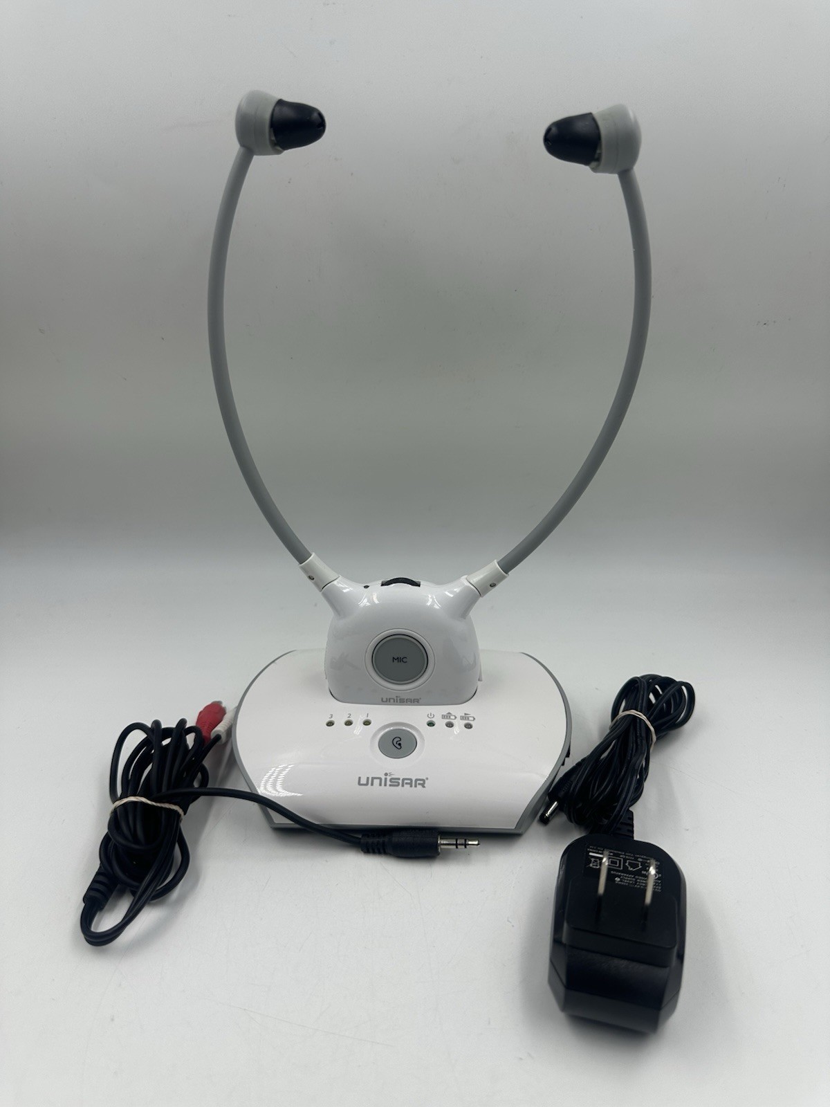 Unisar DH900 TV Listening System Hard of Hearing TV Amplifier White W/audio Cord