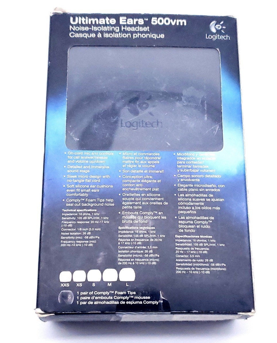 NEW LOGITECH UE ULTIMATE EARS 350 NOISE ISOLATING EARPHONES 3.5mm FAST SHIP