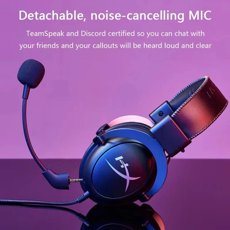 Red HyperX Cloud II Wired Gaming Headset with 7.1 Virtual Surround USB Control