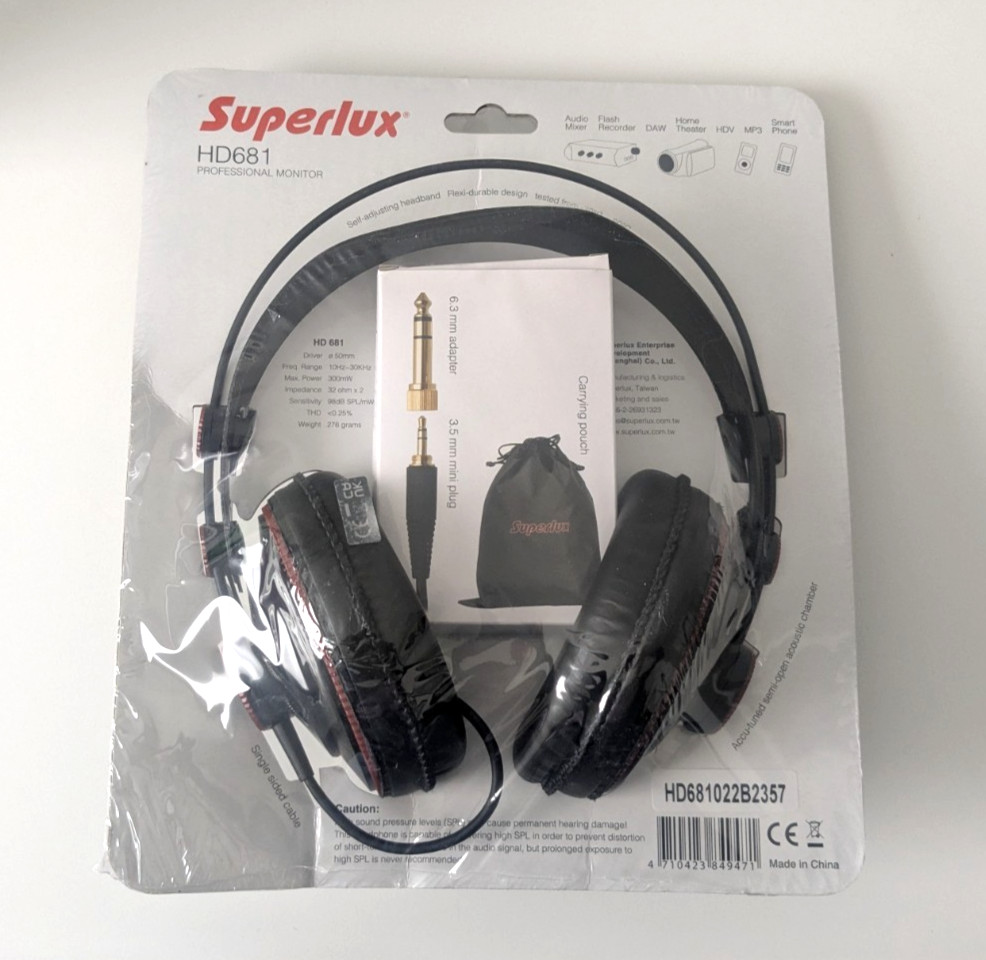 Superlux HD681 Dynamic Semi-Open Headphones *NEW, see description*
