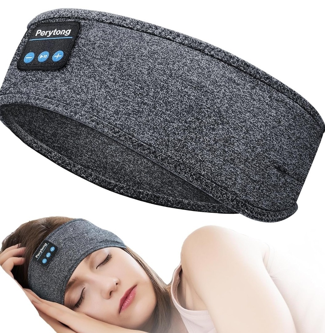 Bluetooth Sports Headband Headphones with Ultra-Thin HD, New (Charcoal Grey)