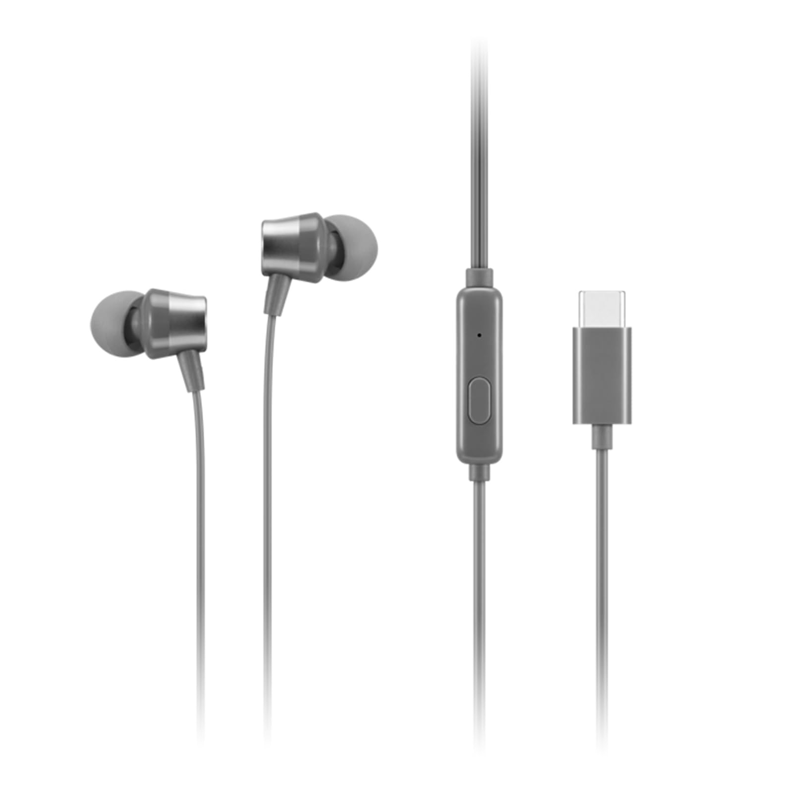 Lenovo 300 USB C Wired In Ear Headphones with Mic for Clear Audio Comfort