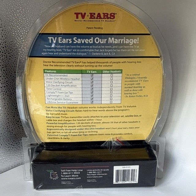 TV EARS 2.3 MHz Wireless Headset 2008 Hearing Aid Device FOR ANALOG TV ONLY