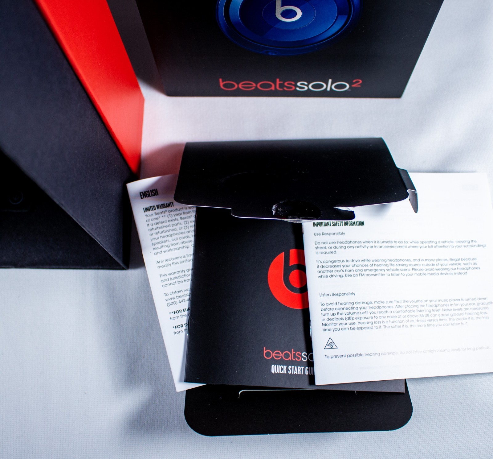 BEATS SOLO2 by Dr. Dre Solo Sapphire Blue Foldable Headphone Empty Box