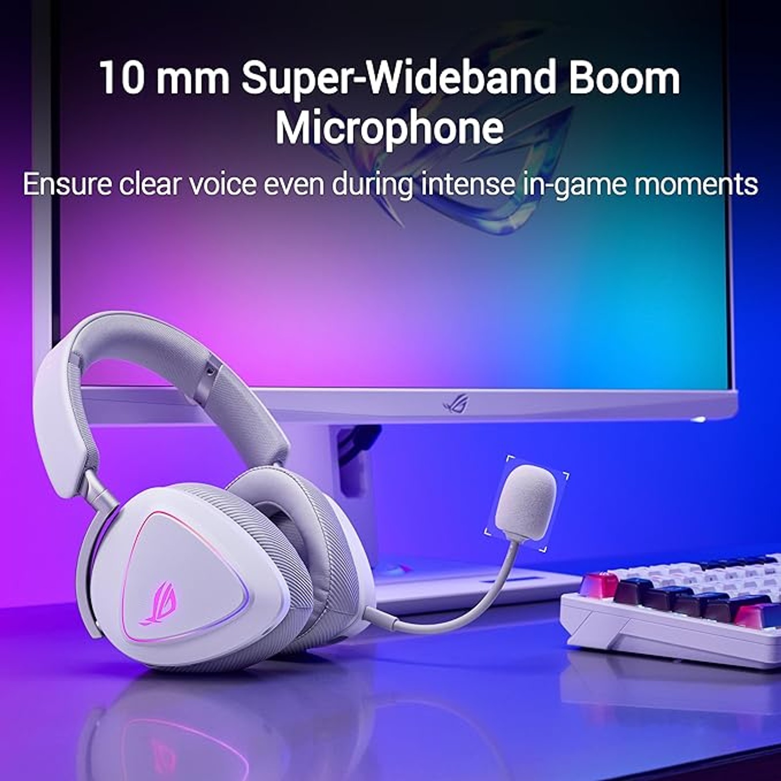 ASUS ROG Delta II Wireless Gaming Headset White 110Hr Battery Tri-Mode PC PS5