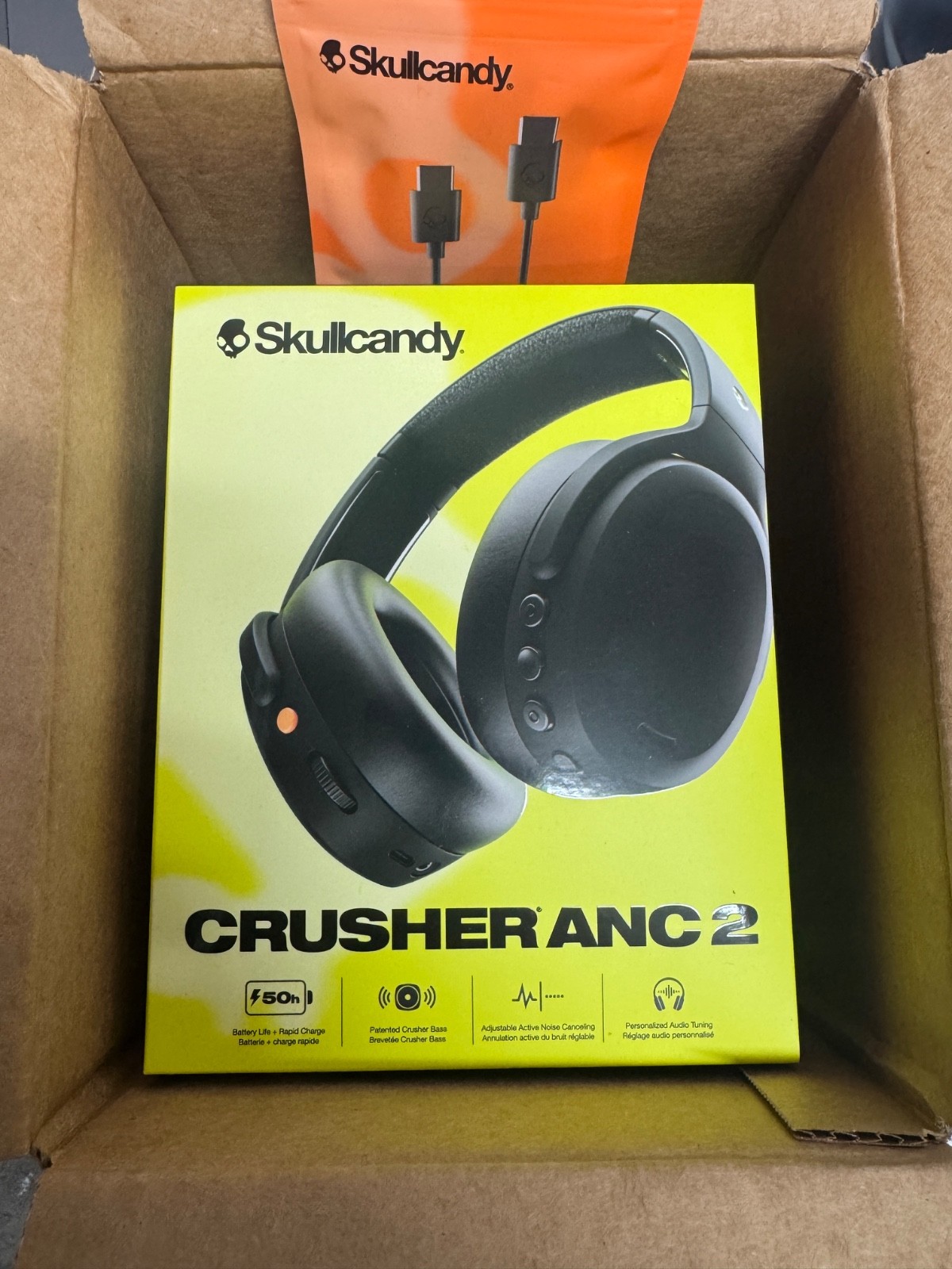 Skullcandy Crusher ANC 2 Over-Ear Noise Canceling Wireless Headphones – Black