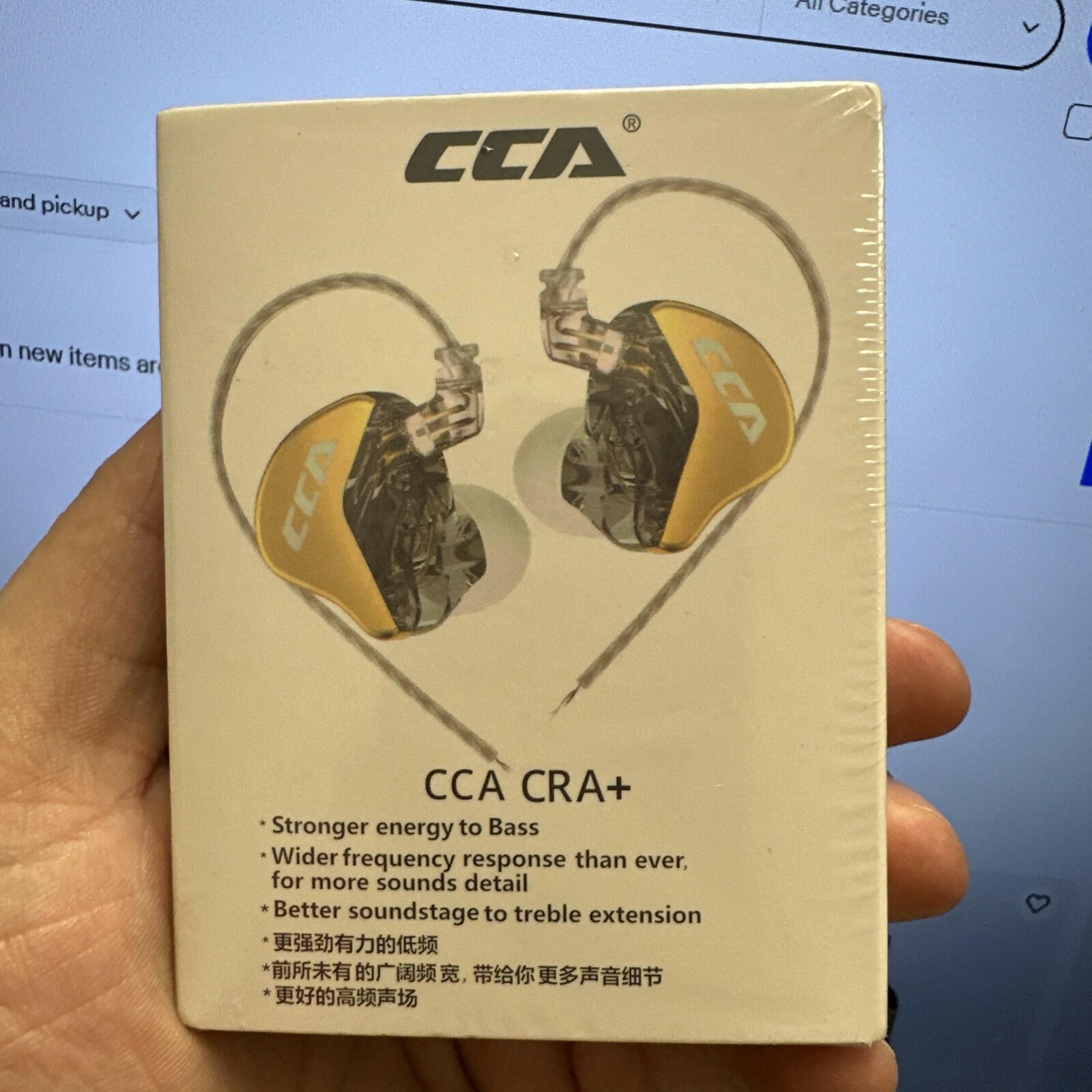 CCA CRA+ In The Ear Headphones Golden, No Mic, 3.5mm Jack, Tested Working