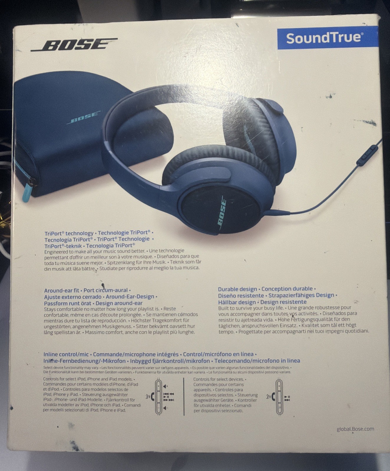 New Bose SoundTrue Around-Ear II 2 Headphones Headset Navy blue – Great Cond!
