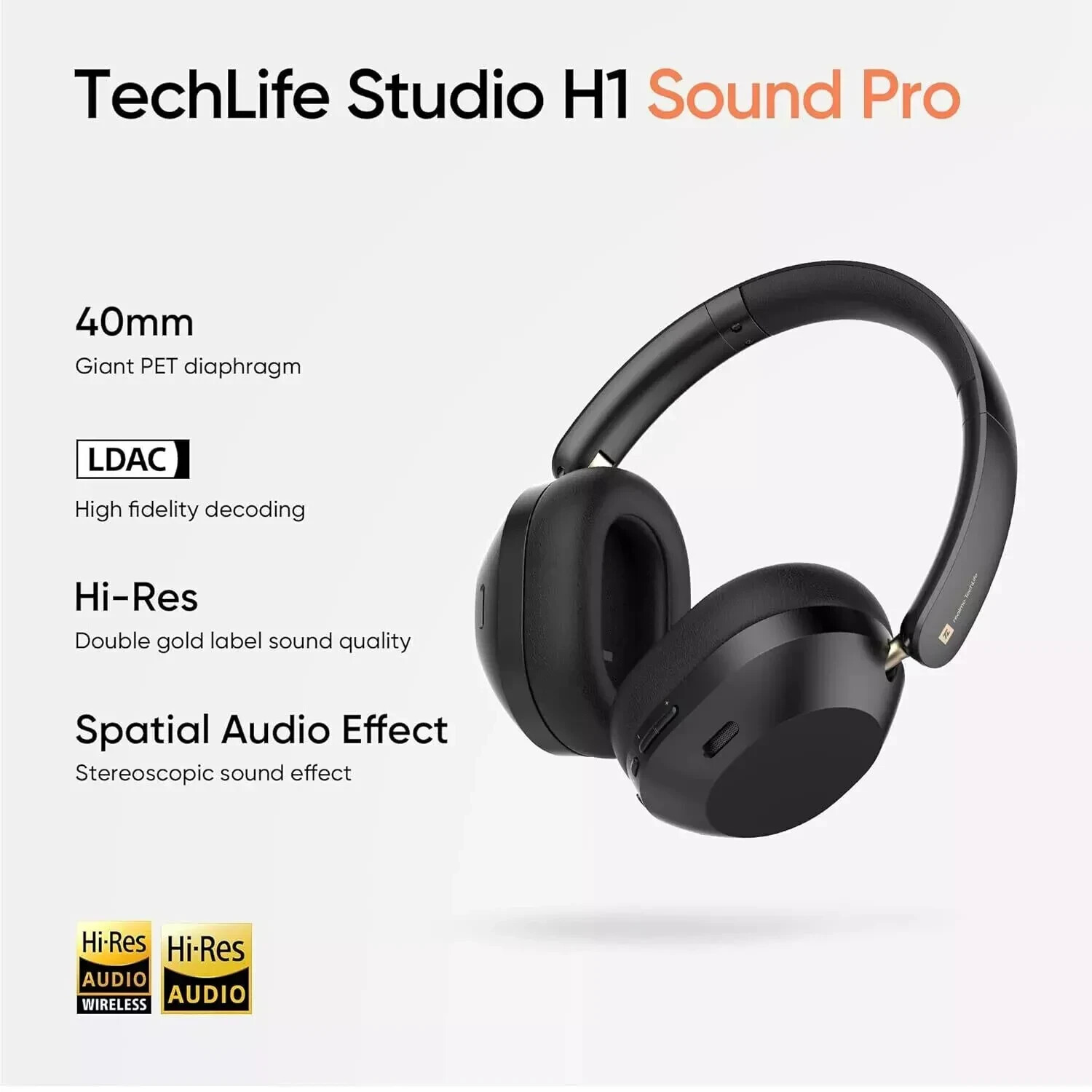 realme TechLife Studio H1 Over The Ear Headphone with 70Hours Playtime,ANC-WHITE