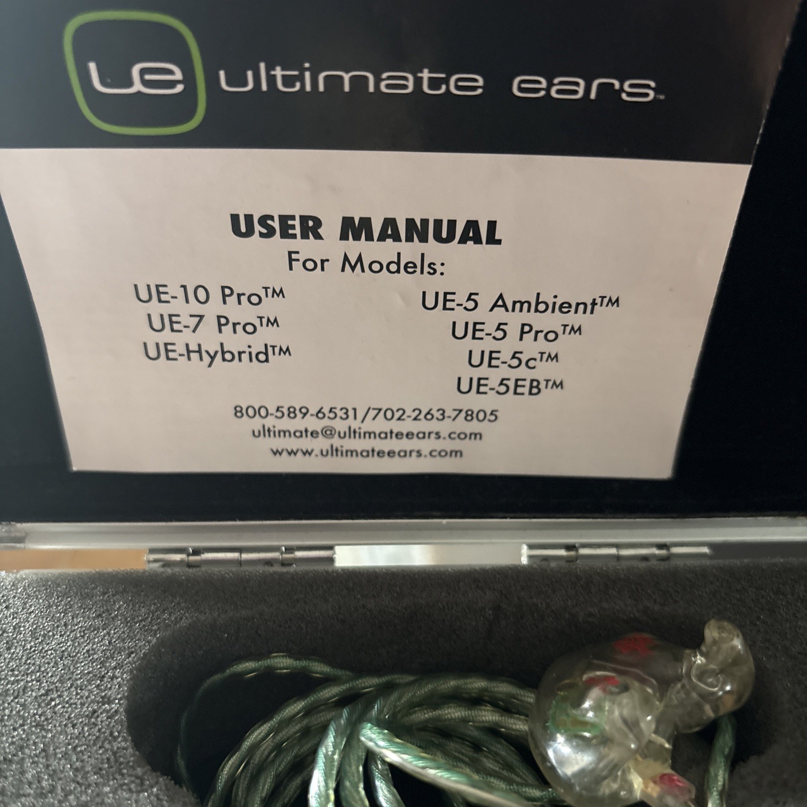 Ultimate Ears UE 10 PRO CIEM Custom Wired Monitors Earphones Clear