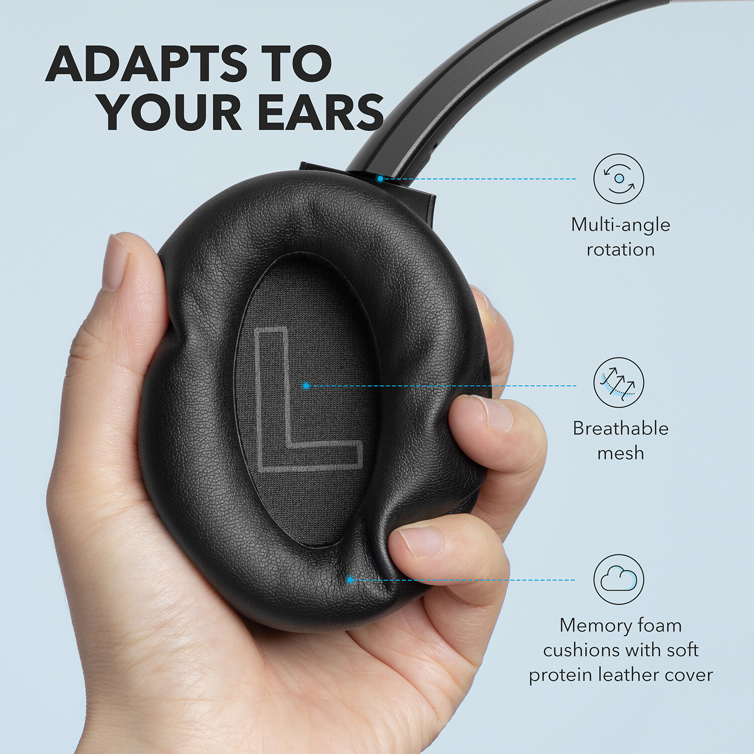Soundcore Wireless Over-Ear Headphones Life Q20 ANC Hi-Res Bluetooth Headset 2EQ