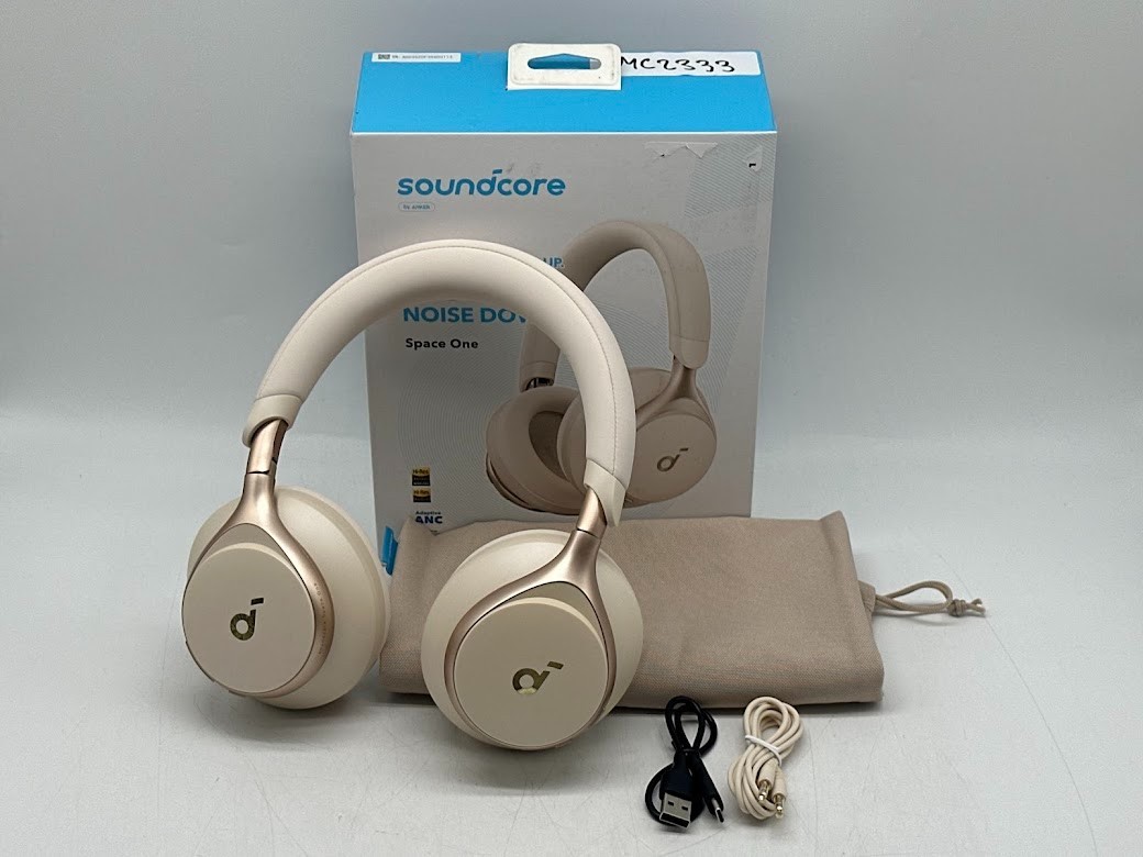 Anker Space One Active Noise Cancelling Wireless Bluetooth Headphones – White