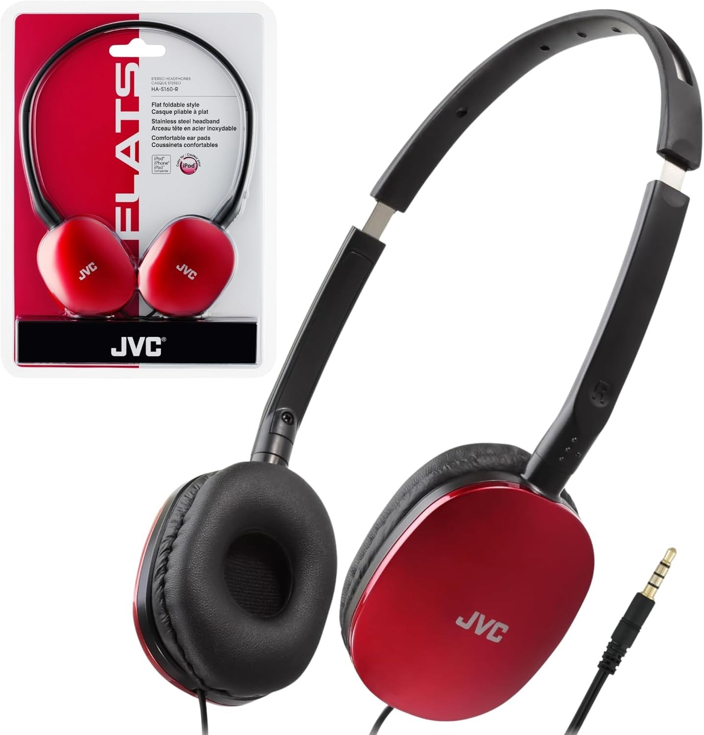 JVC HA-S160 Over the Ear Headphones – Red