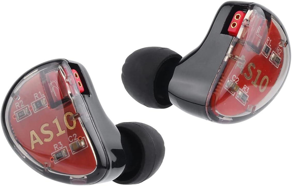 KZ AS10 5BA HiFi Earphones, 5 Balanced Armature Drivers, Detachable Cable, Black