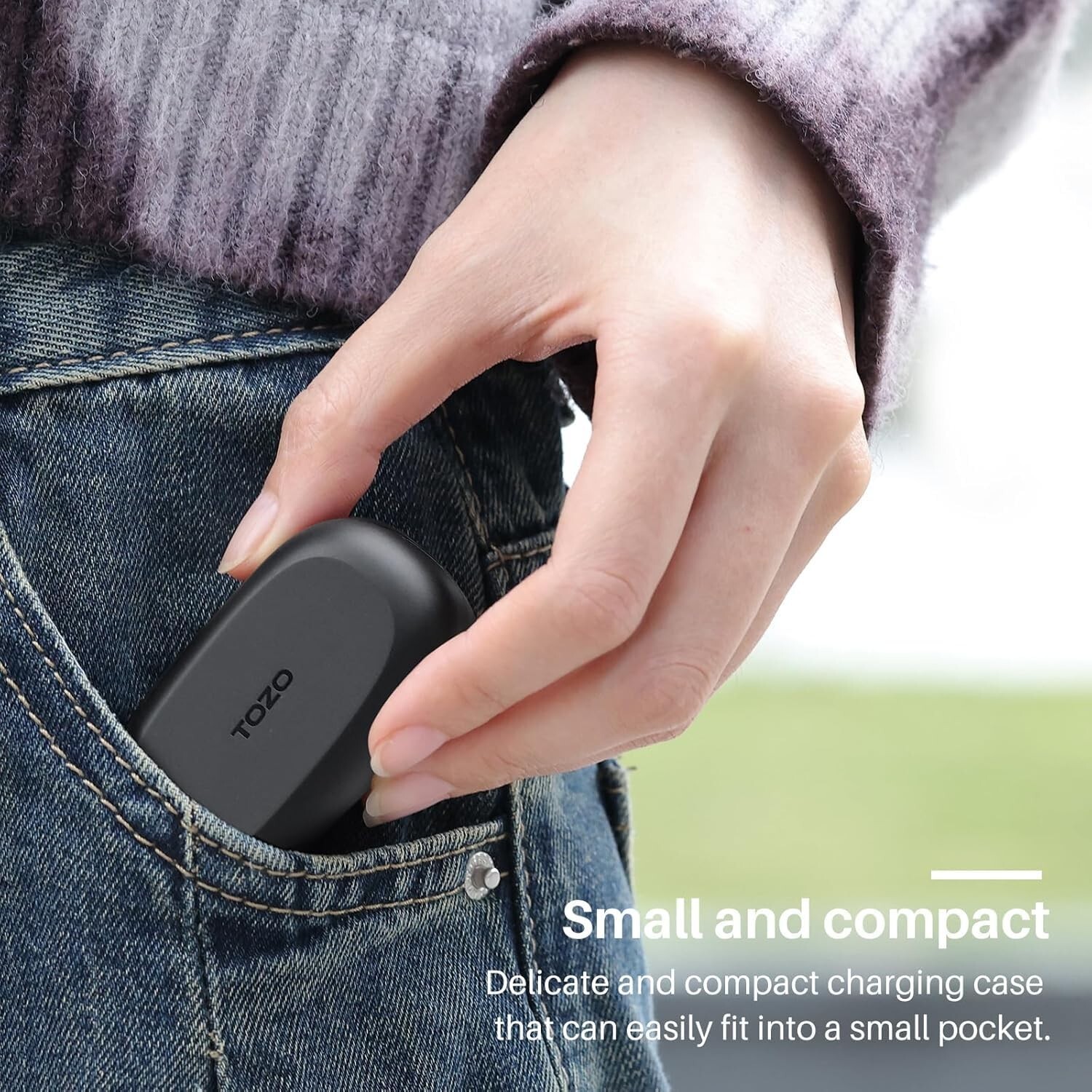 TOZO A1 Wireless Earbuds in Ear Mini Light-Weight Comfort, Black (Renew)